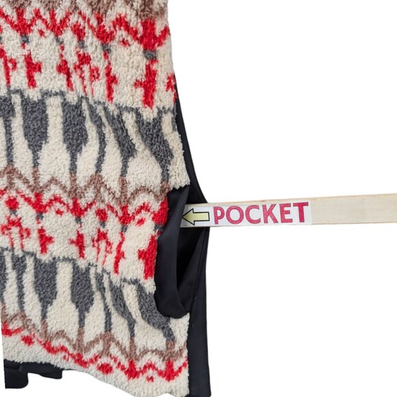 Sleeping on Snow Anthropologie Sherpa Jacket Womens Fair Isle Wool Size SP - Picture 10 of 10